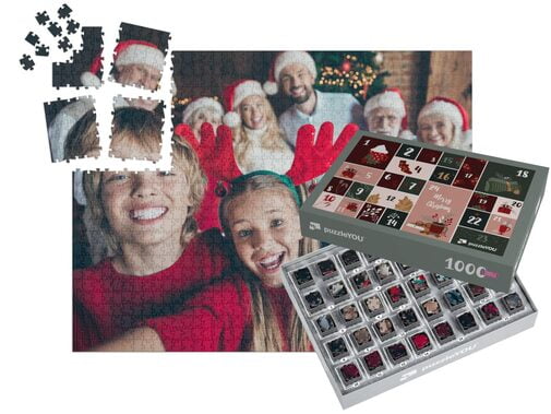 Puzzel Adventskalender met eigen foto's maken - Fotopuzzel 1000 stukjes incl. puzzeldoos