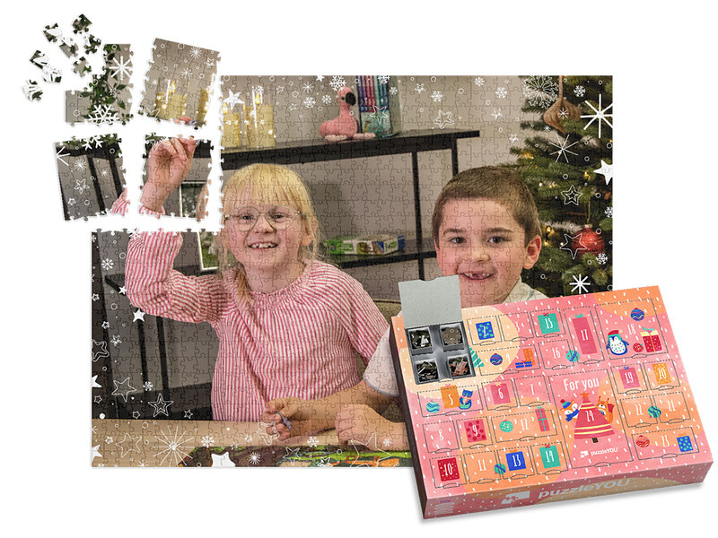 Puzzel Adventskalender voor kinderen met eigen foto’s